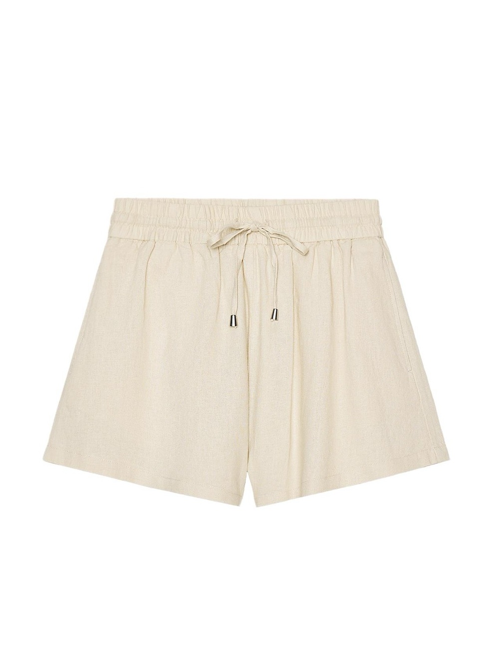 ZARA Linen Blend Boxer Shorts - Sand - Large